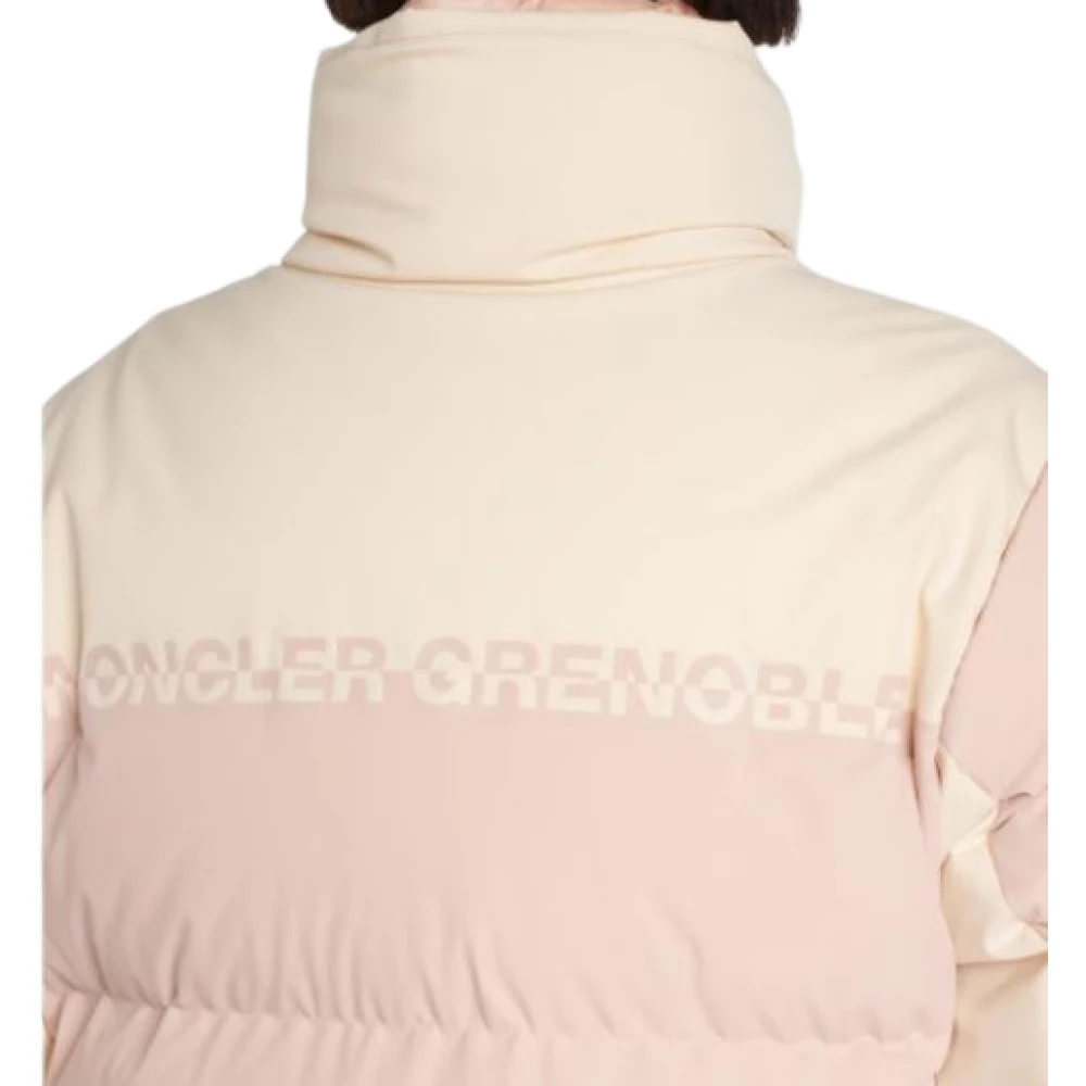 Moncler Witte Waterdichte Gewatteerde Jas Pink Dames