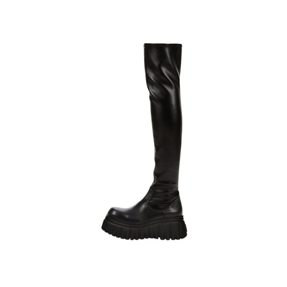 Aniye By London High Overknee Laars Black Dames