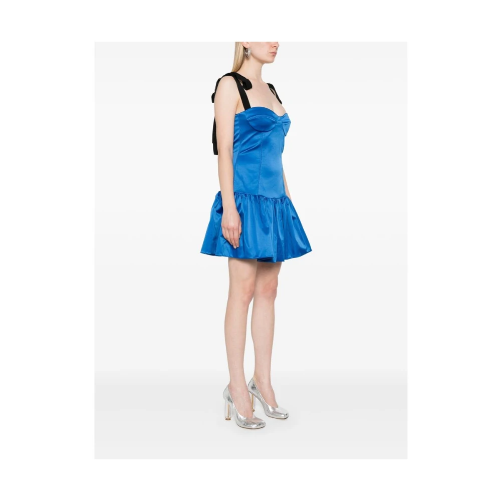 Anna October Kobaltblauwe Bustierjurk met Strikbandjes Blue Dames