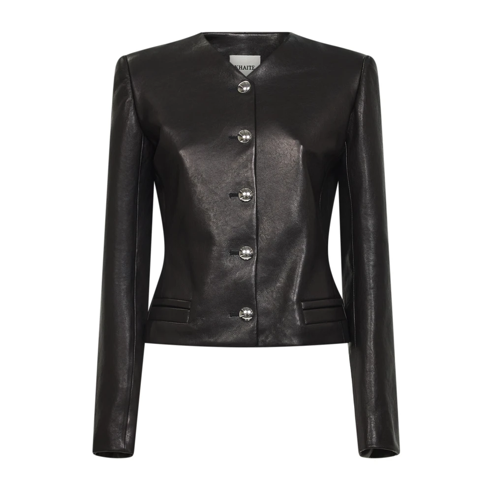 Khaite Women's Black Leather Jackets, Xs, Nara Jacket