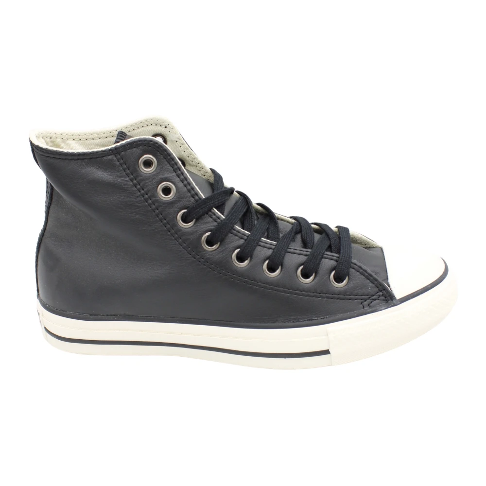 Converse Leren Hi-Top Rubberen Zool Sneaker Dames Schoenen Zwart