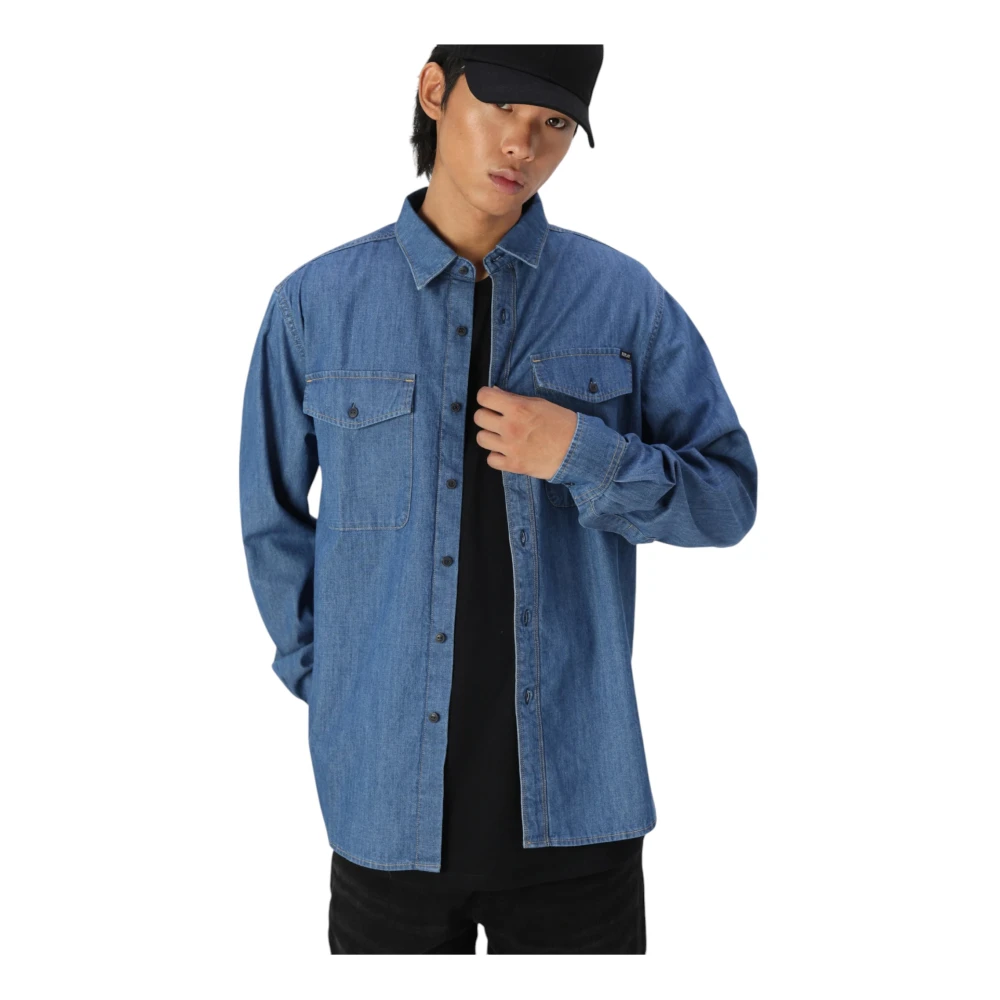 Replay Lange mouwen shirt Blue Heren