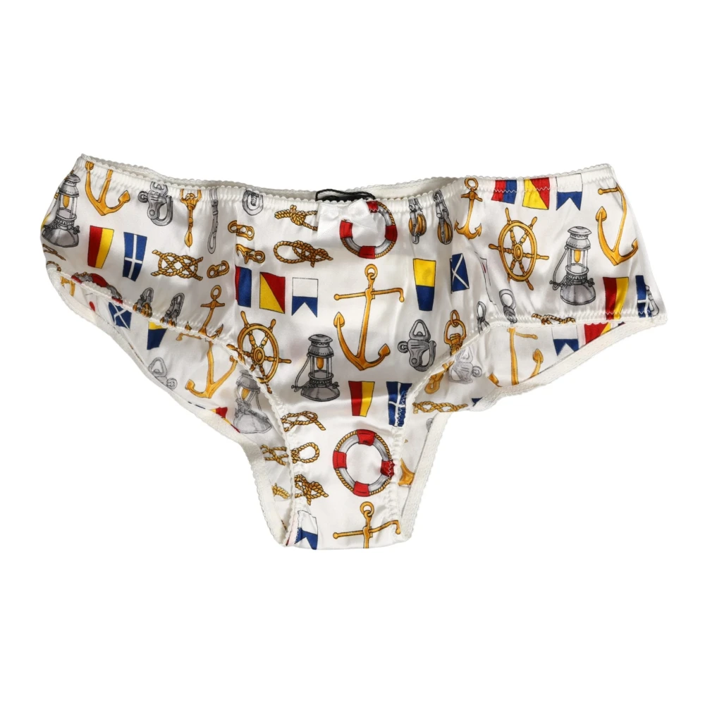 Dolce & Gabbana Women's Multicolor Underpants, S, Sailor Print Polyester Bottoms