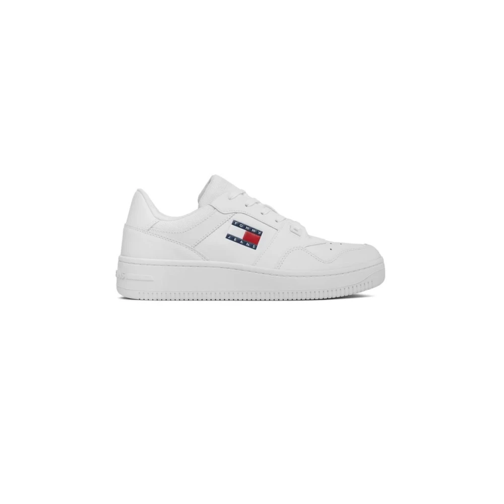 Tommy Hilfiger Men's White Sneakers, 6 Uk, Retro Basket Essential Trainers