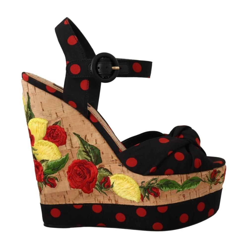 Dolce & Gabbana Women's Multicolor Silk Blend Platform Heels