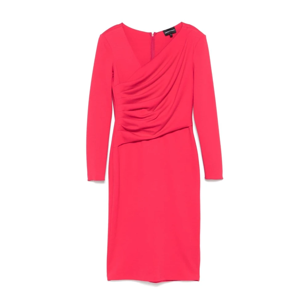 Emporio Armani Framboosroze Jersey Jurk Pink Dames