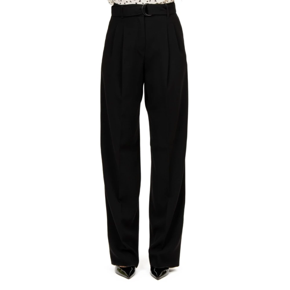 Max Mara Studio Zwarte Vloeibare Cady Broek Black Dames