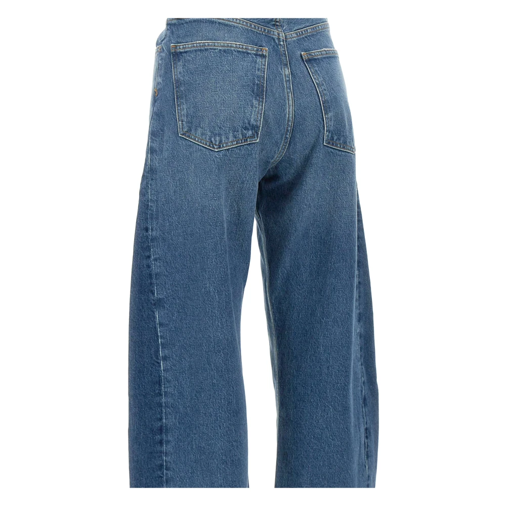 Agolde Hoge Taille Wijde Pijp Denim Jeans Blue Dames