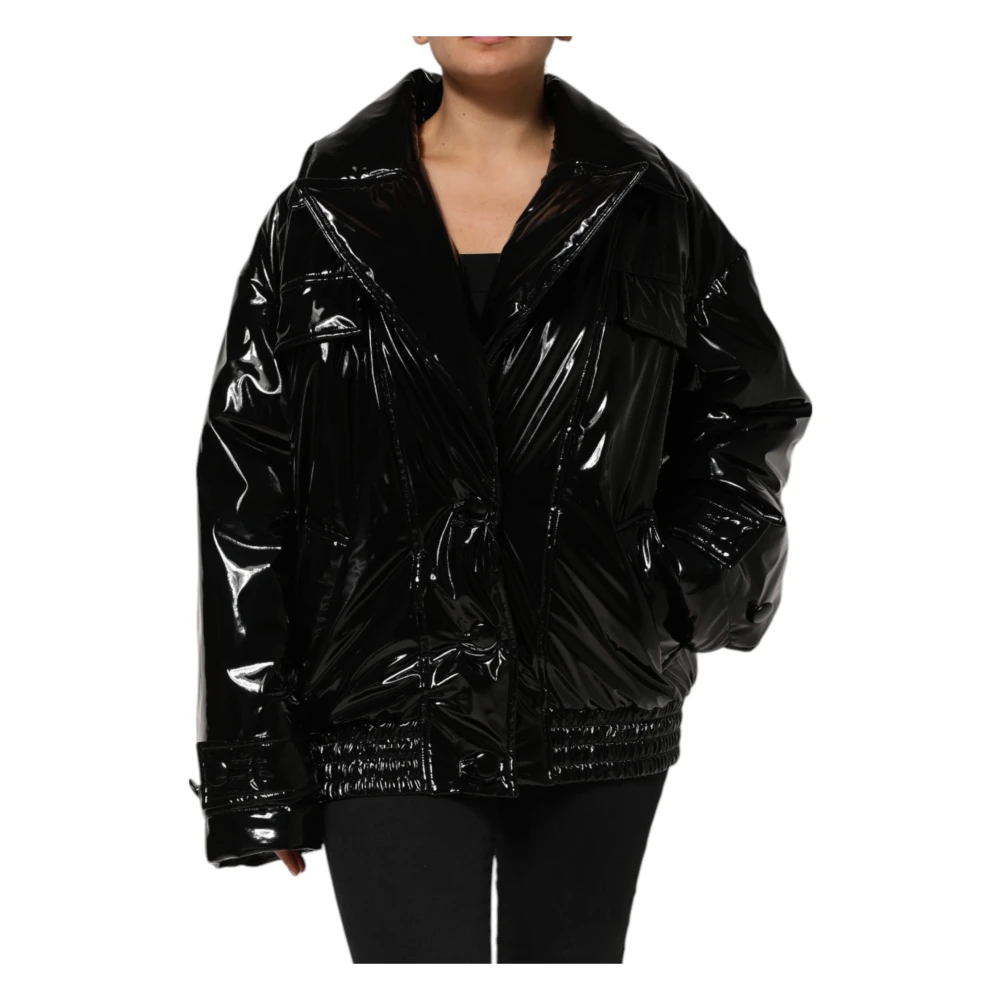 Dolce & Gabbana Polyester Black Quilted Puffer Coat  Jacket - IT40|S - Image 2