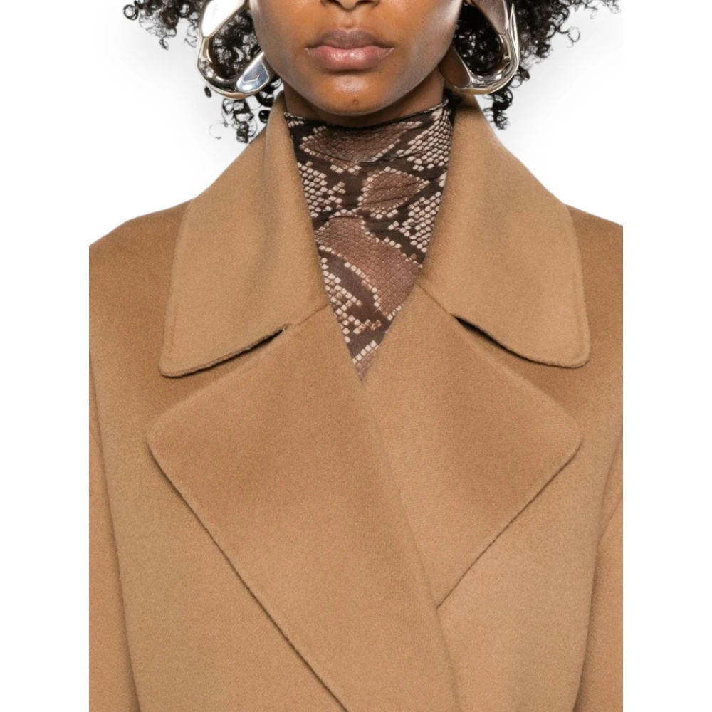 SPORTMAX Stijlvolle Jas met Veleno Details Brown Dames