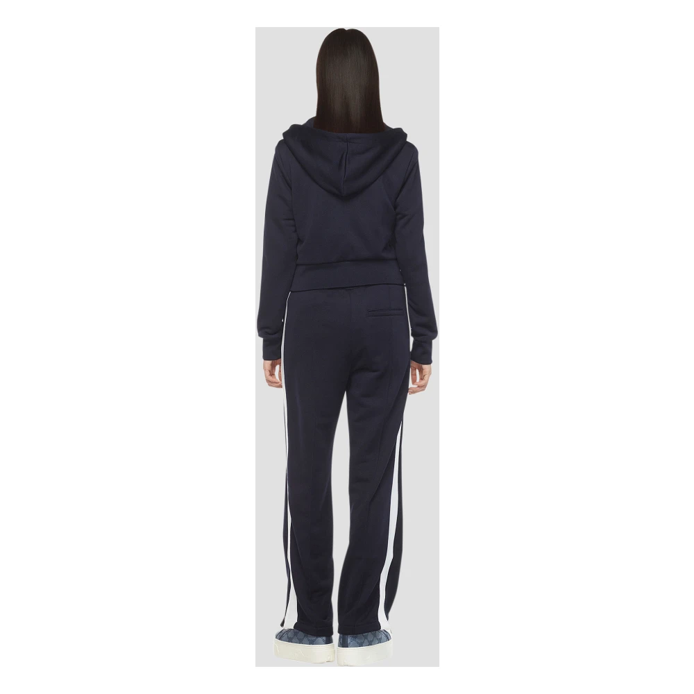 MCM Hoodie Essential van badstof met rits en logo Blue Dames