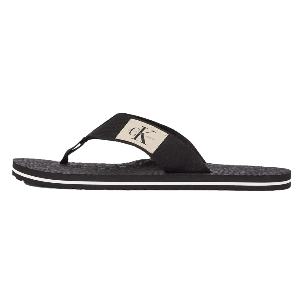 Calvin Klein Jeans Logo Flip Flops Black, Herr