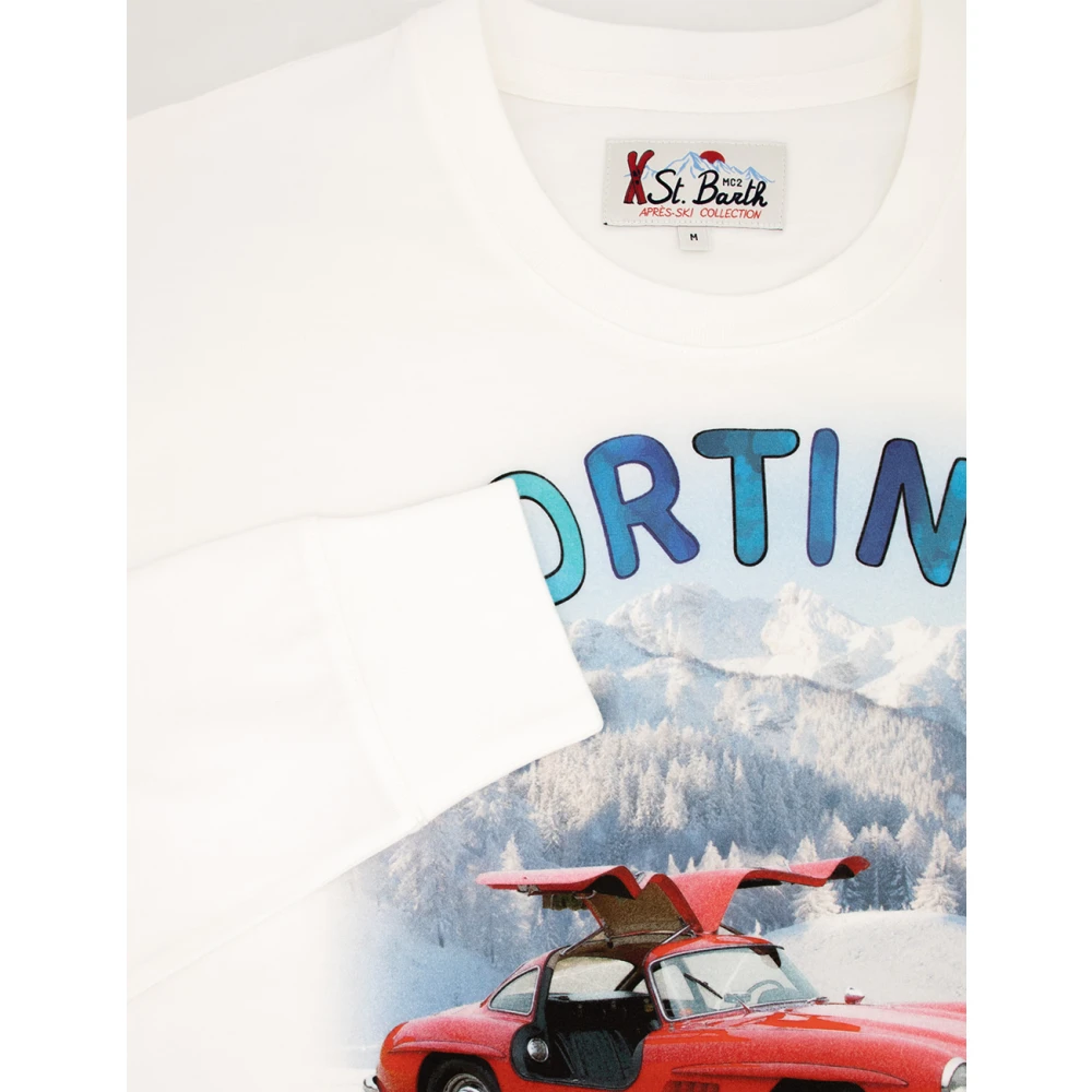 MC2 Saint Barth Lange mouw katoenen T-shirt met ronde hals White Heren