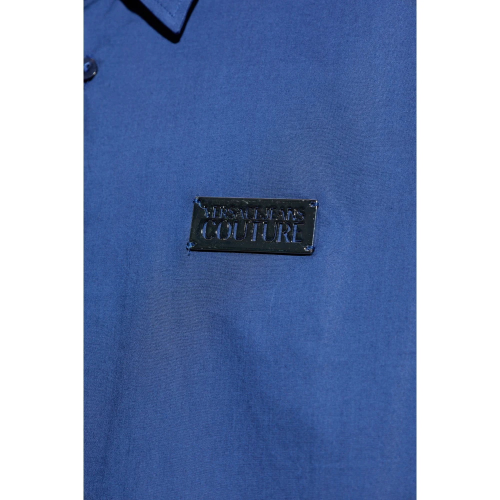 Versace Jeans Couture Shirt met applicatie Blue Heren