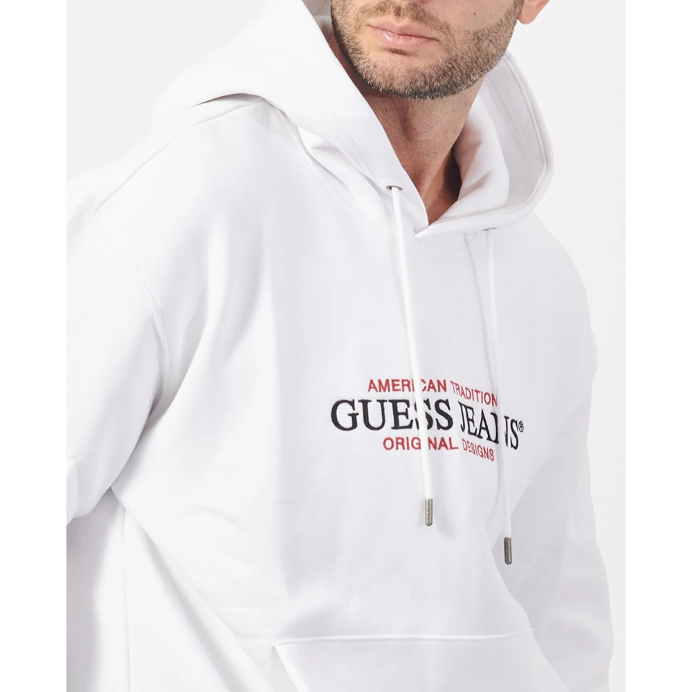Guess Biologisch katoenen hoodie met American Tradition logo White Heren