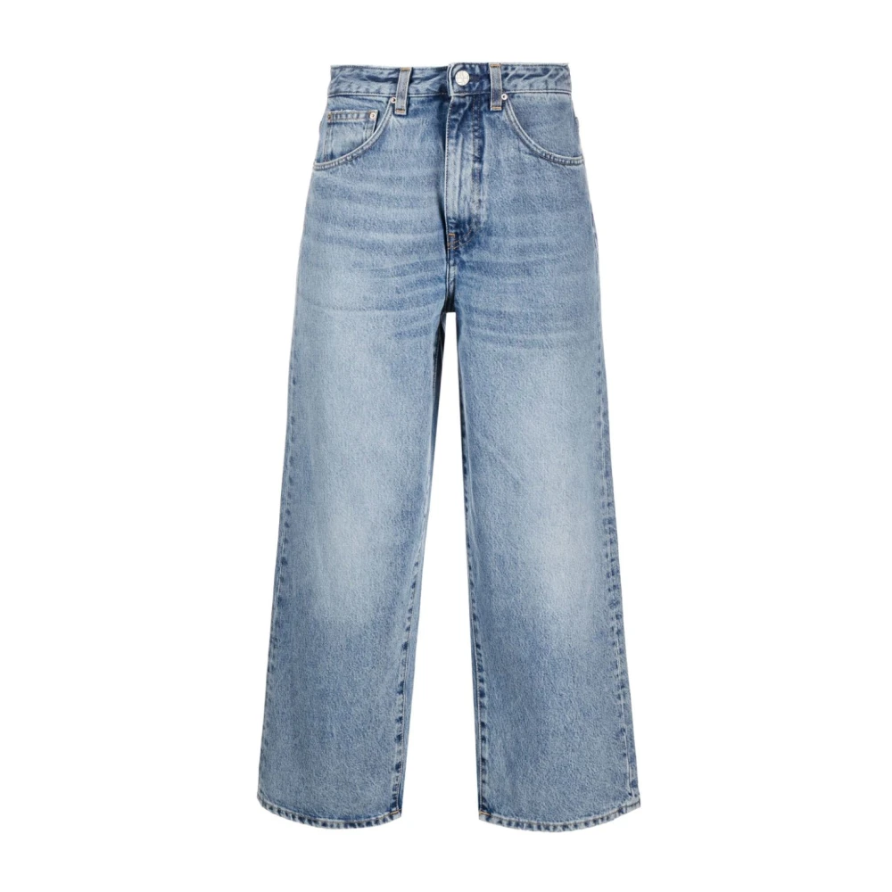 TotêMe High-Waisted Wide-Leg Jeans in Faded Blue Dames