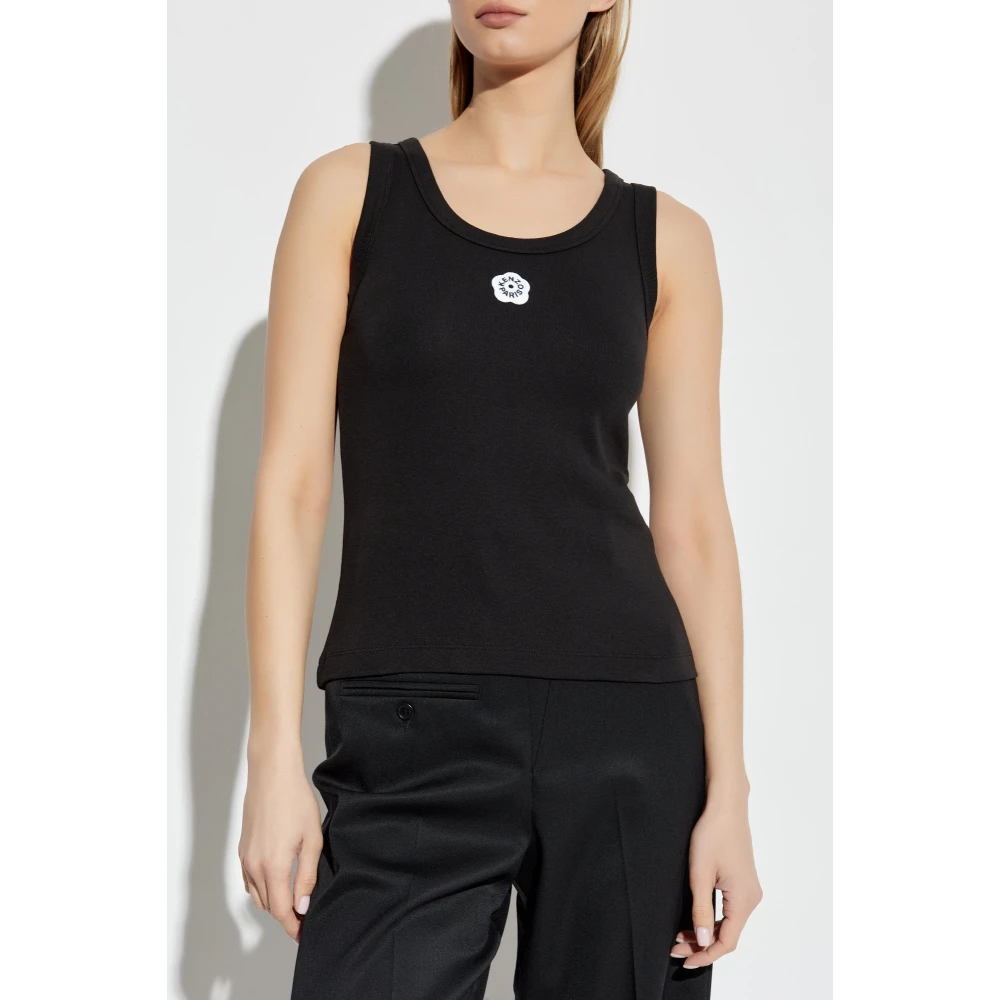 Kenzo Top met logopatch Black Dames