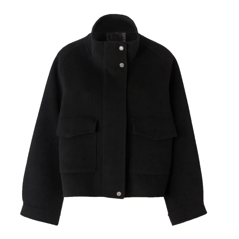 pinko Wollen Caban Jas Black Dames