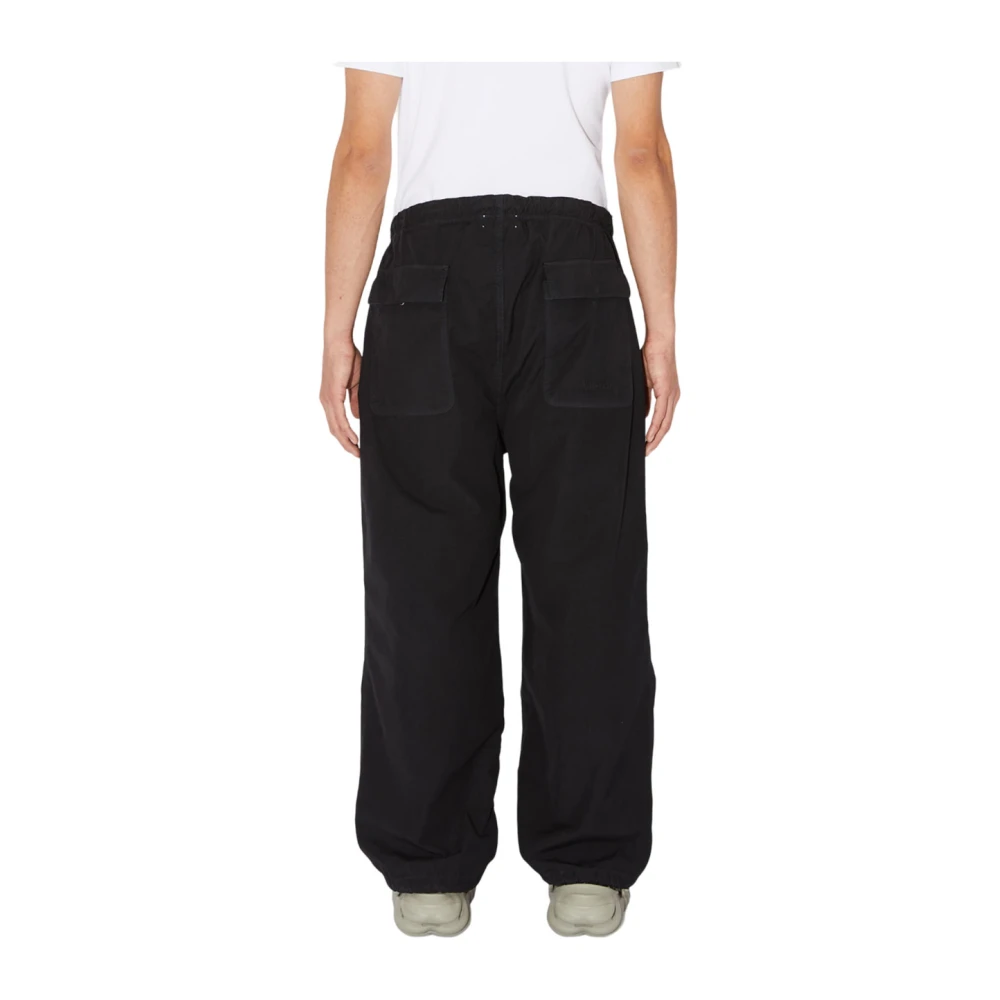 Amish Canvas Parachutebroek met Gereticuleerd Motief Black Heren