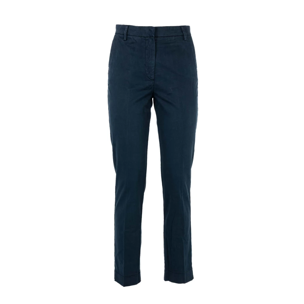 Manila Grace Blauwe Chino Broek voor Vrouwen Blue Dames