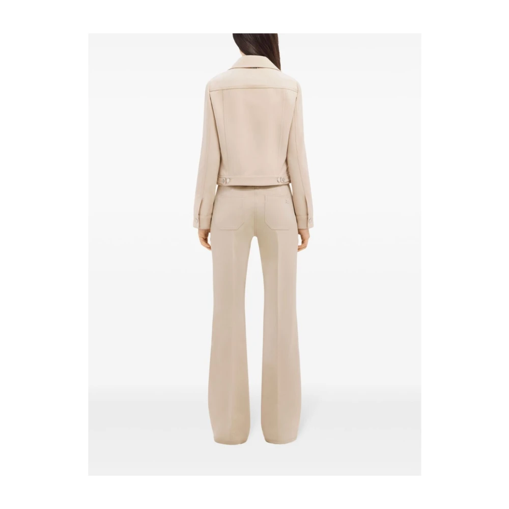 Courrèges 70s Bootcut Kameel Wijde Pijp Broek Beige Dames