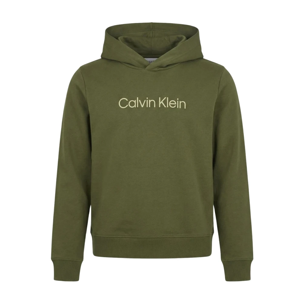 Calvin Klein Boys Green Kids Sweatshirts, 16 Y, Hooded Sweatshirt