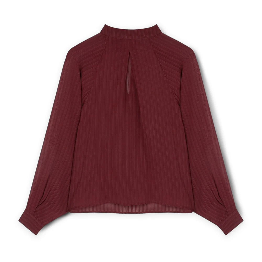 Motivi Gestreepte Devoré Blouse Red Dames