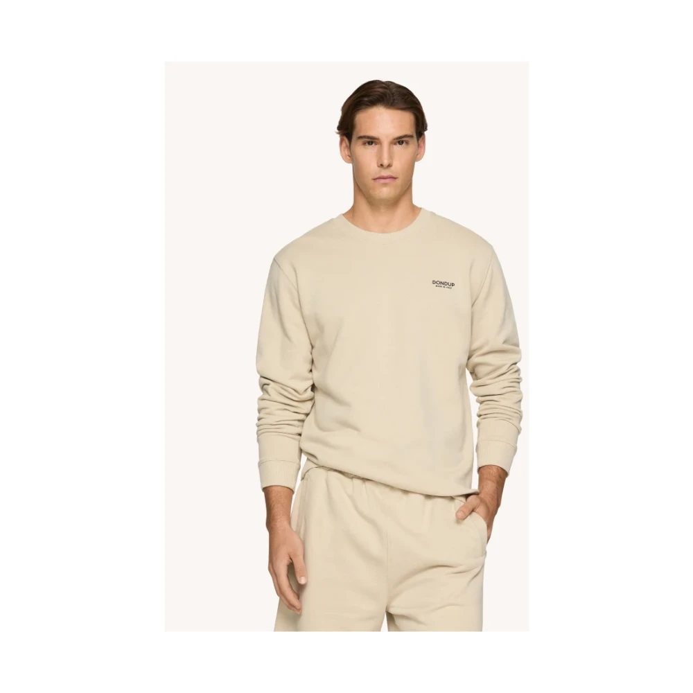 Dondup Men's Beige Logo Print Cotton Sweatshirt - Sweatshirts - 2XL - Sweatshirts & Hoodies
