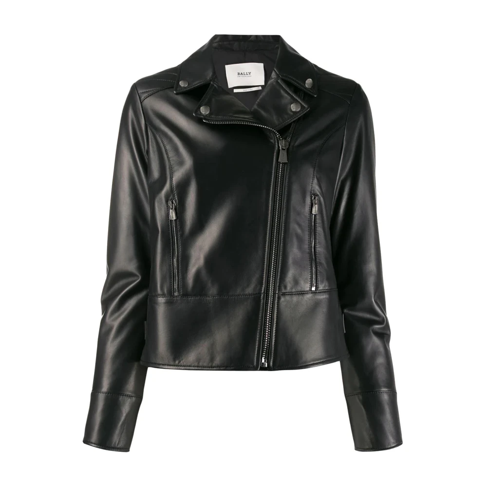 Bally Leather Jackets Black Dames