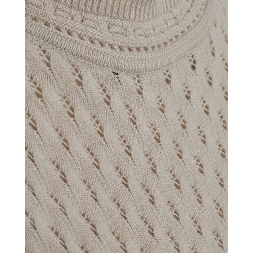 Freequent Moonbeam Pullover met korte pofmouwen Beige Dames