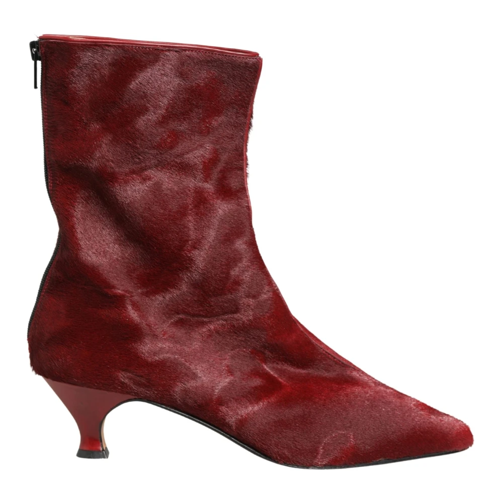 Dolce & Gabbana Women's Red Heeled Boots, 6 Uk, Mid Calf Boots