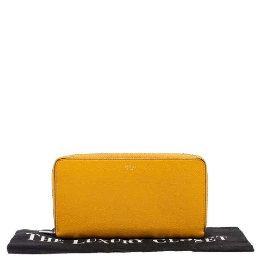 Celine Vintage Pre-owned Leather wallets Yellow Dames