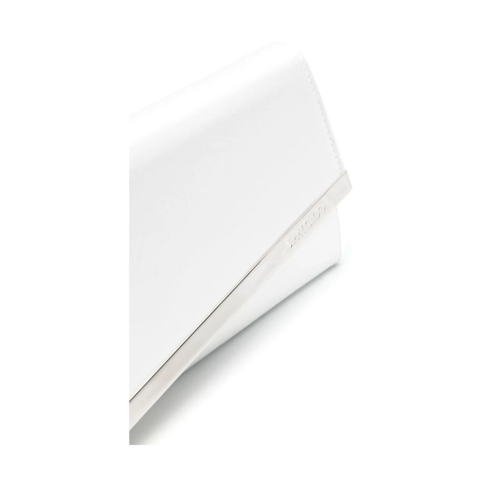 Jimmy Choo Ivoor Wit Envelop Clutch met Ketting Beige Dames