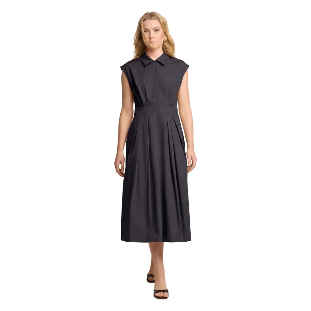Kocca Black Sleeveless Shirt-Style Long Summer Dress - Female - Midi Dresses - M - Dresses