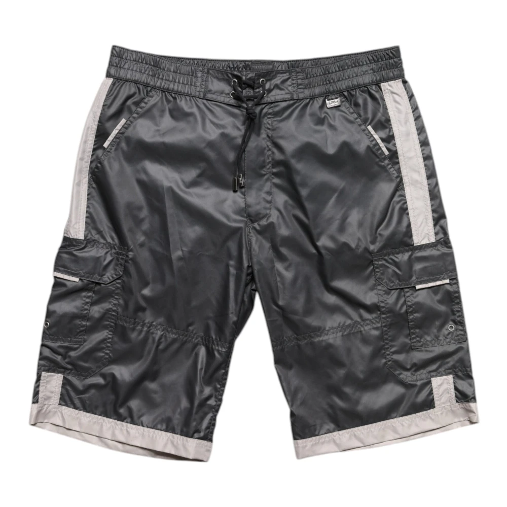 Dolce & Gabbana Men's Gray Beachwear Swim Shorts With Pockets