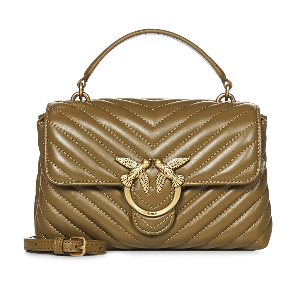 Pinko Groene Chevron-Gestikte Handtas Green Dames