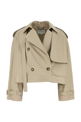 Sand Bomull Trench Coat