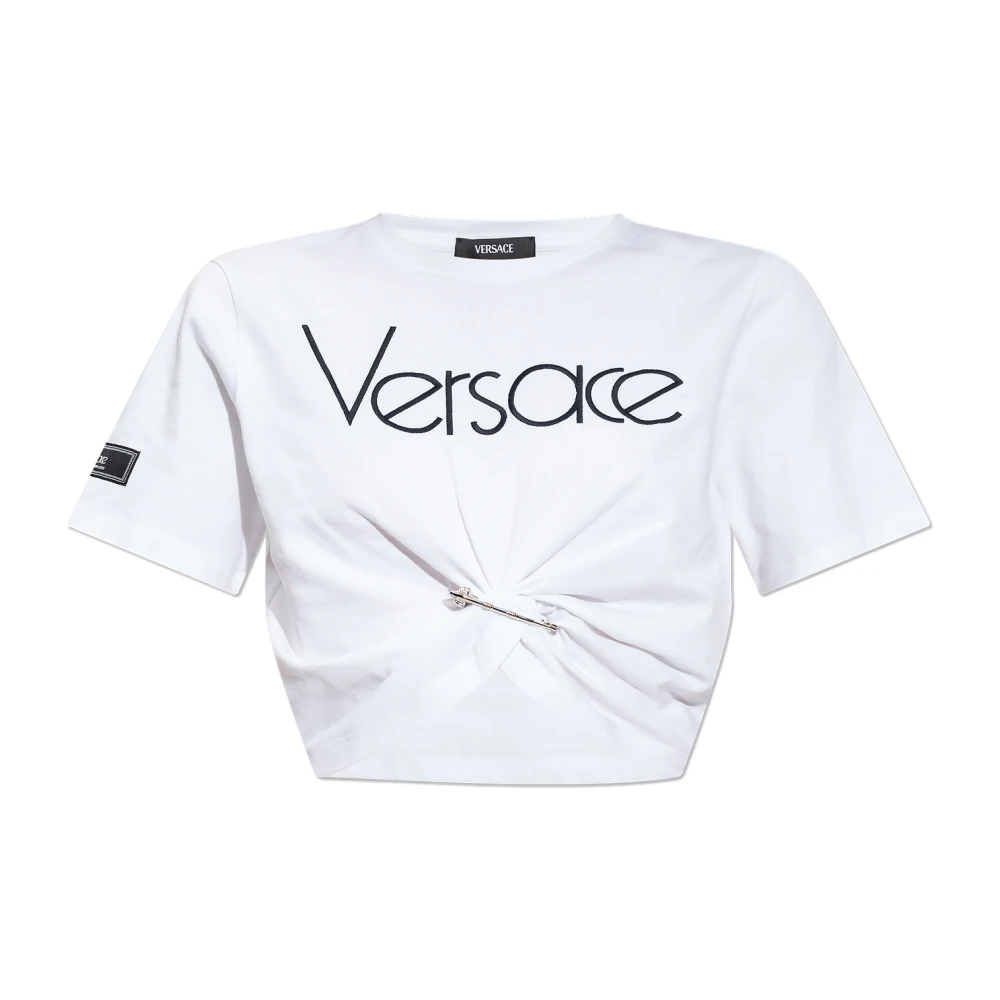 Versace Topp med säkerhetsnål brosch White, Dam