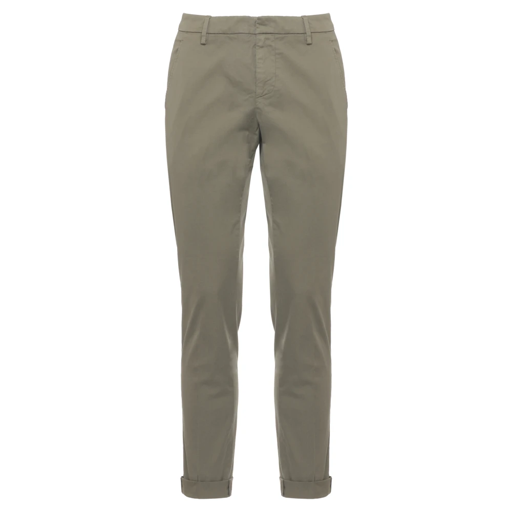 Dondup Men's Green Straight-Leg Chino Trousers
