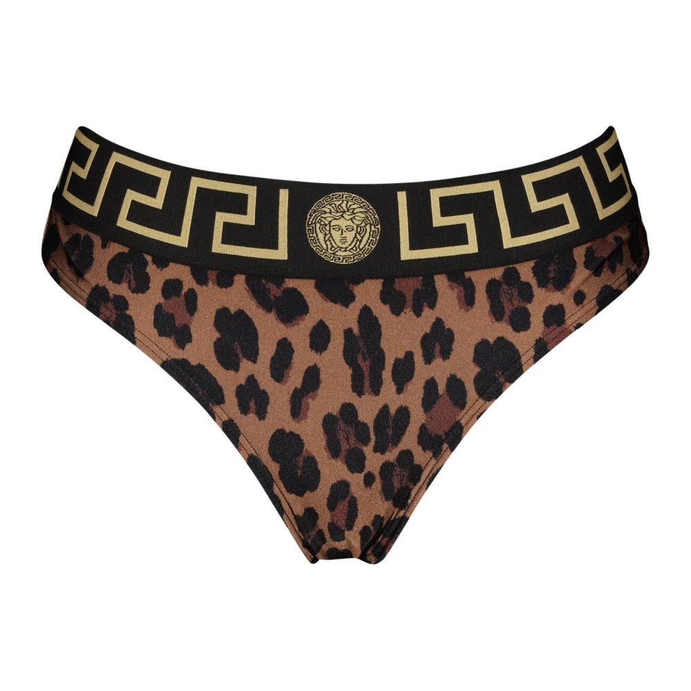Versace Luipaardprint Bikini Broekje Brown Dames