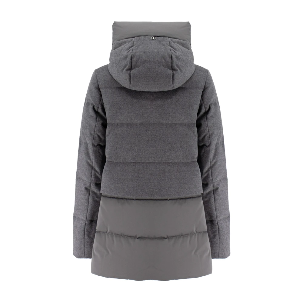 Duno Gewatteerde wollen parka met gewatteerde capuchon Gray Dames