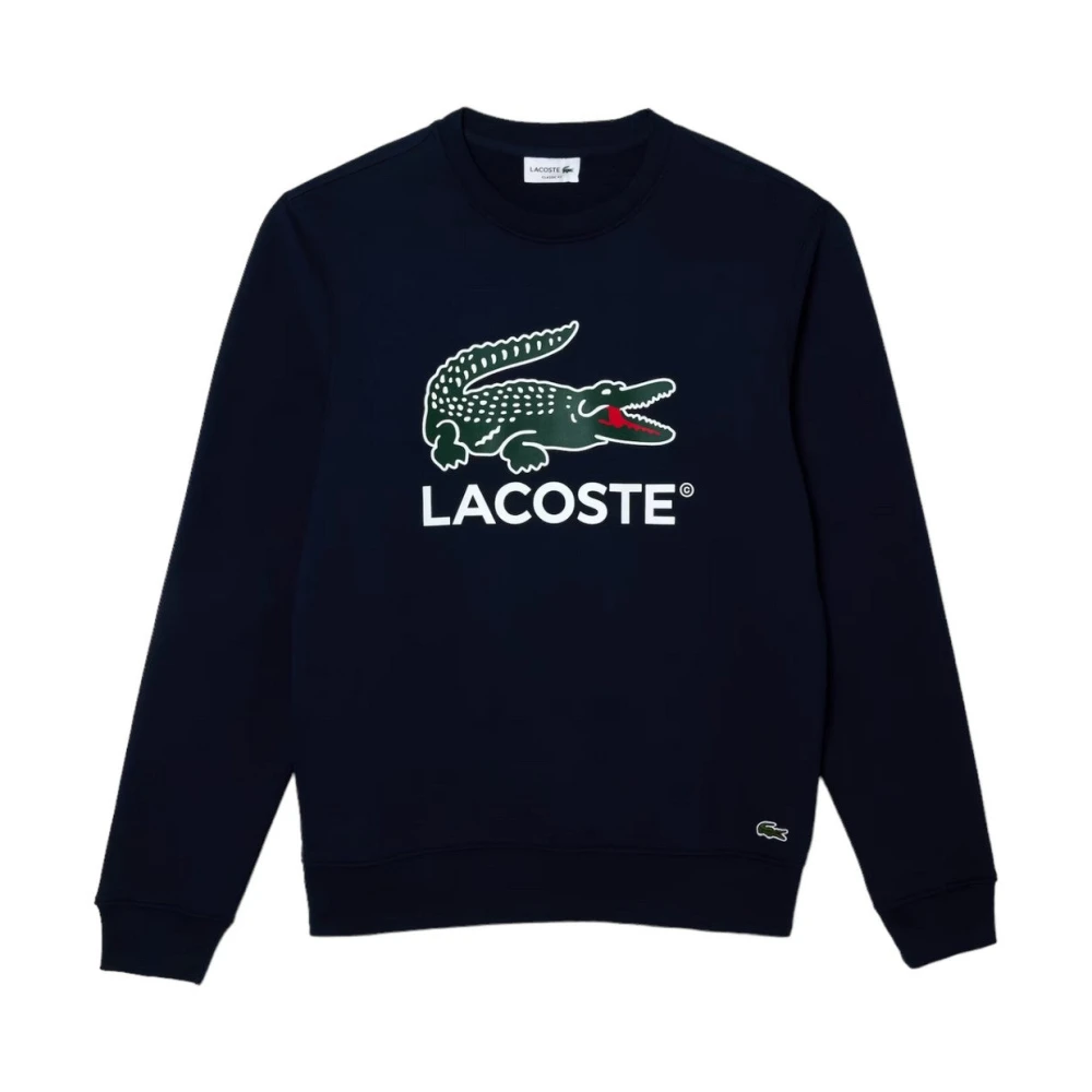 Lacoste Gestructureerde katoenen sweatshirt met geborduurde krokodil Blue Heren