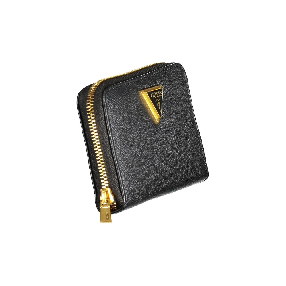Guess Zwarte Portemonnee met Rits en Logo Black Dames