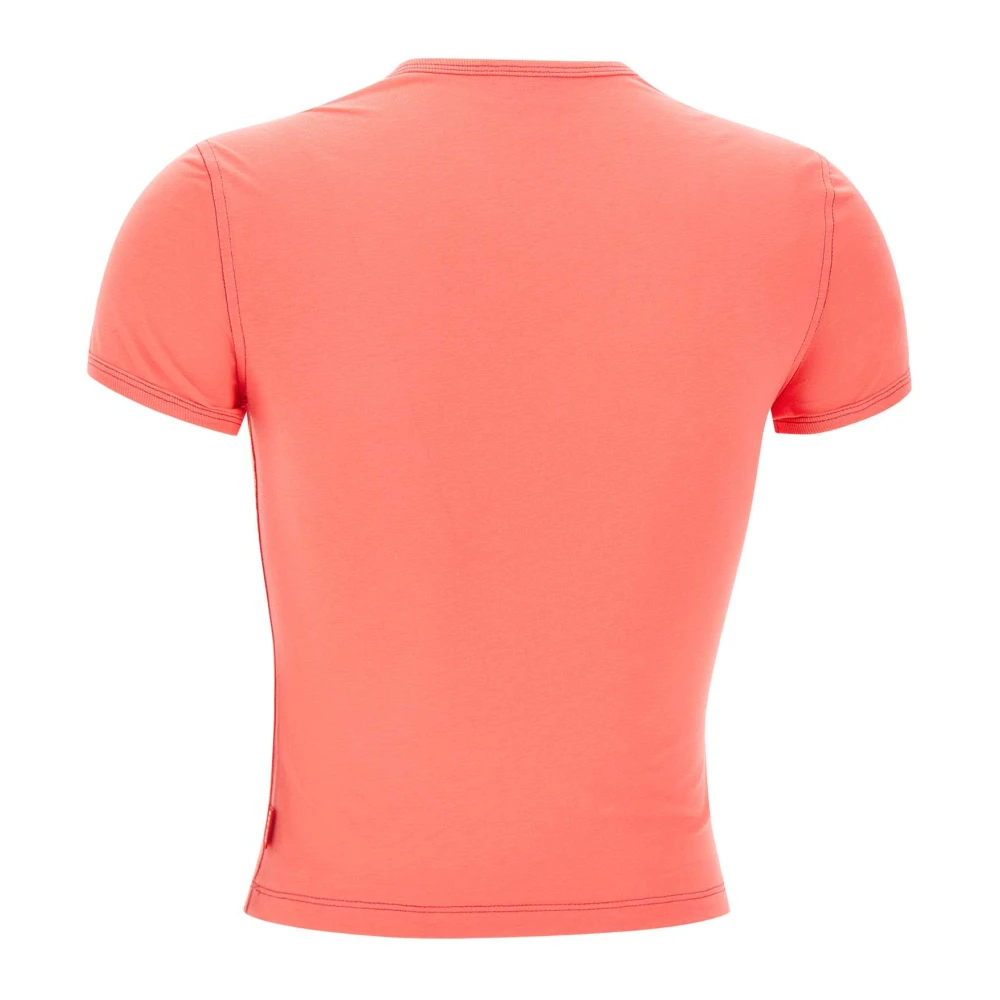 Diesel Roze Katoenen T-shirt met Maxi Print Pink Dames