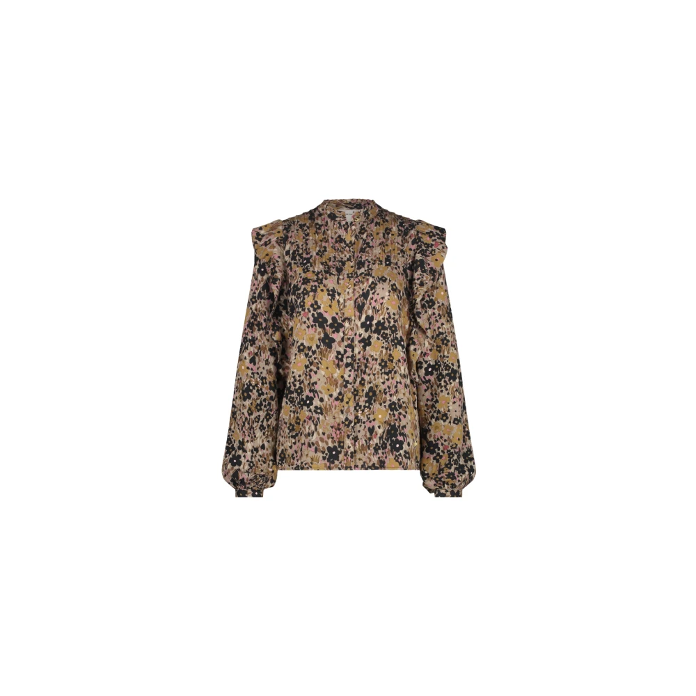 Fabienne Chapot Bibi Tess Blouse met Ballonmouwen Brown Dames