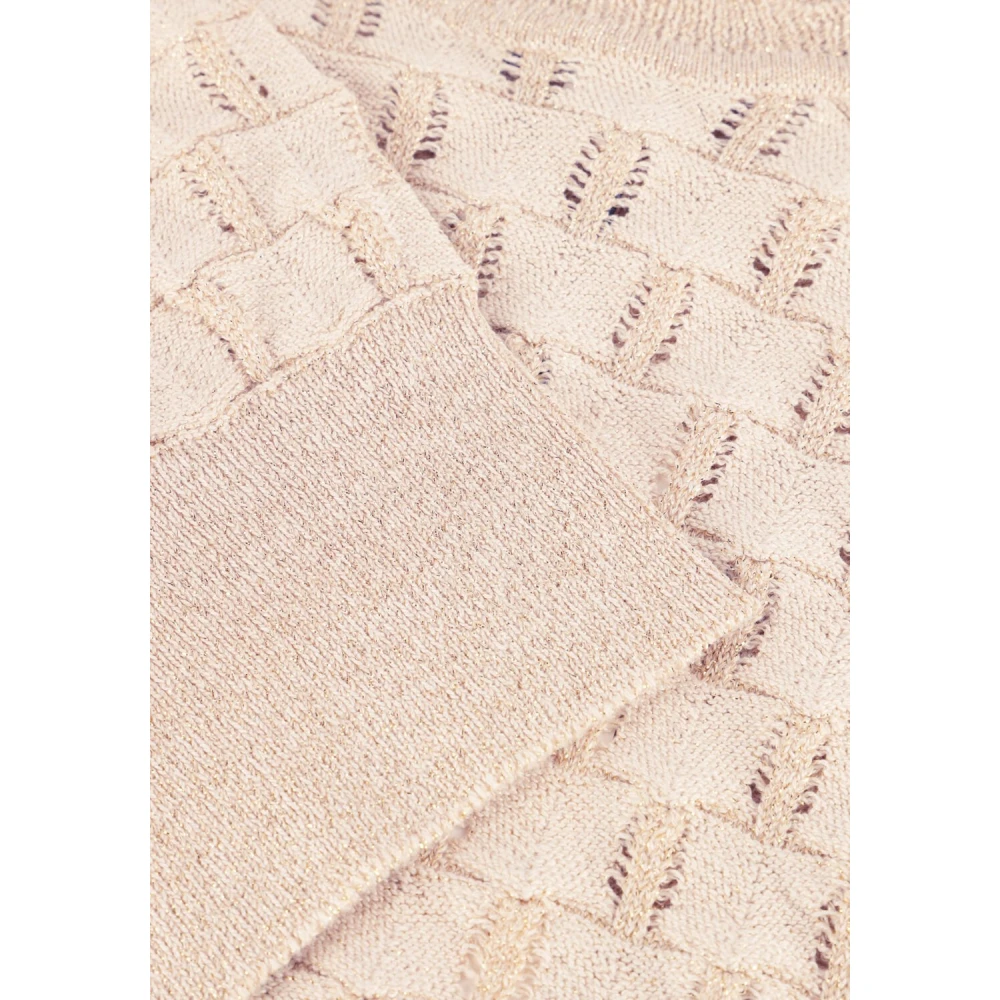 Object Zand Pullover met Subtiele Glitter Beige Dames
