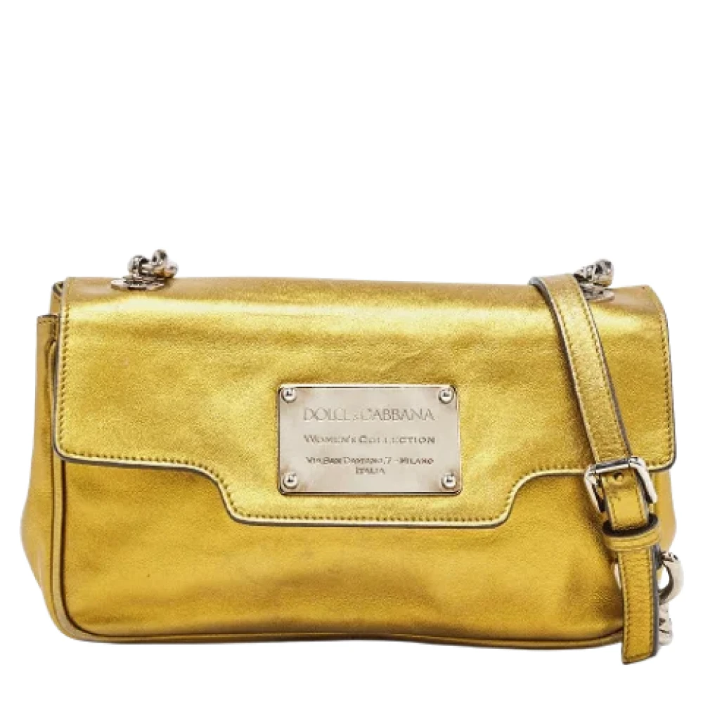 Dolce & Gabbana Pre-owned Leather shoulder-bags Yellow Dames