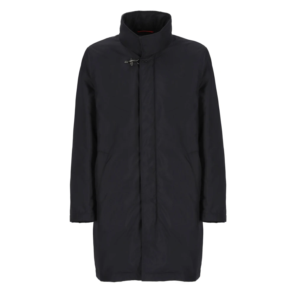 Fay Zwarte Parka Jas met Hoge Hals Black Heren
