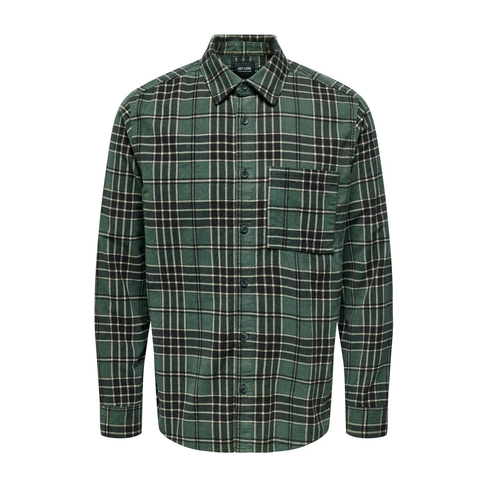 Only & Sons Casual Shirts Green Heren