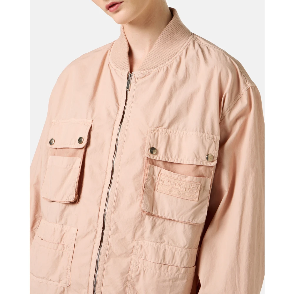 Iceberg Regular fit jack in blush katoenen parachute Pink Dames